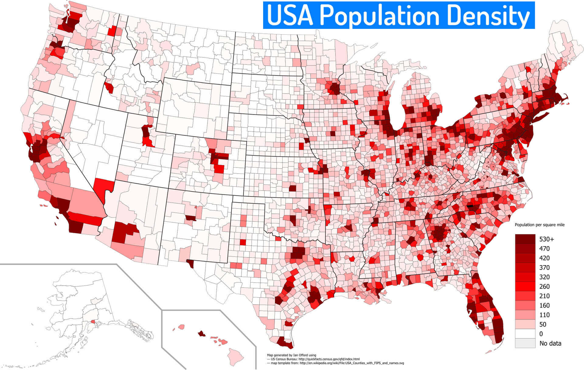 United States Population Density Map